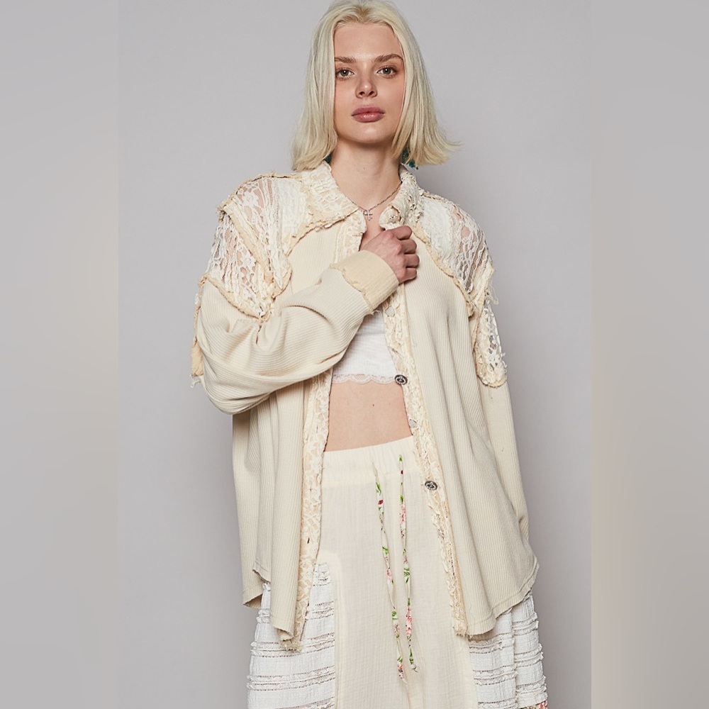 POL “ Lace Heirloom “ Thermal Top | Cream